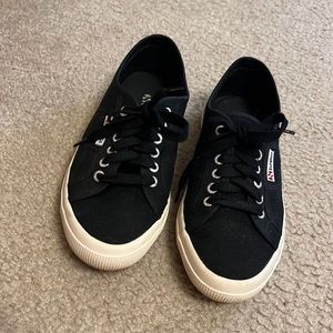 Superga black canvas sneakers size 8 (US women)